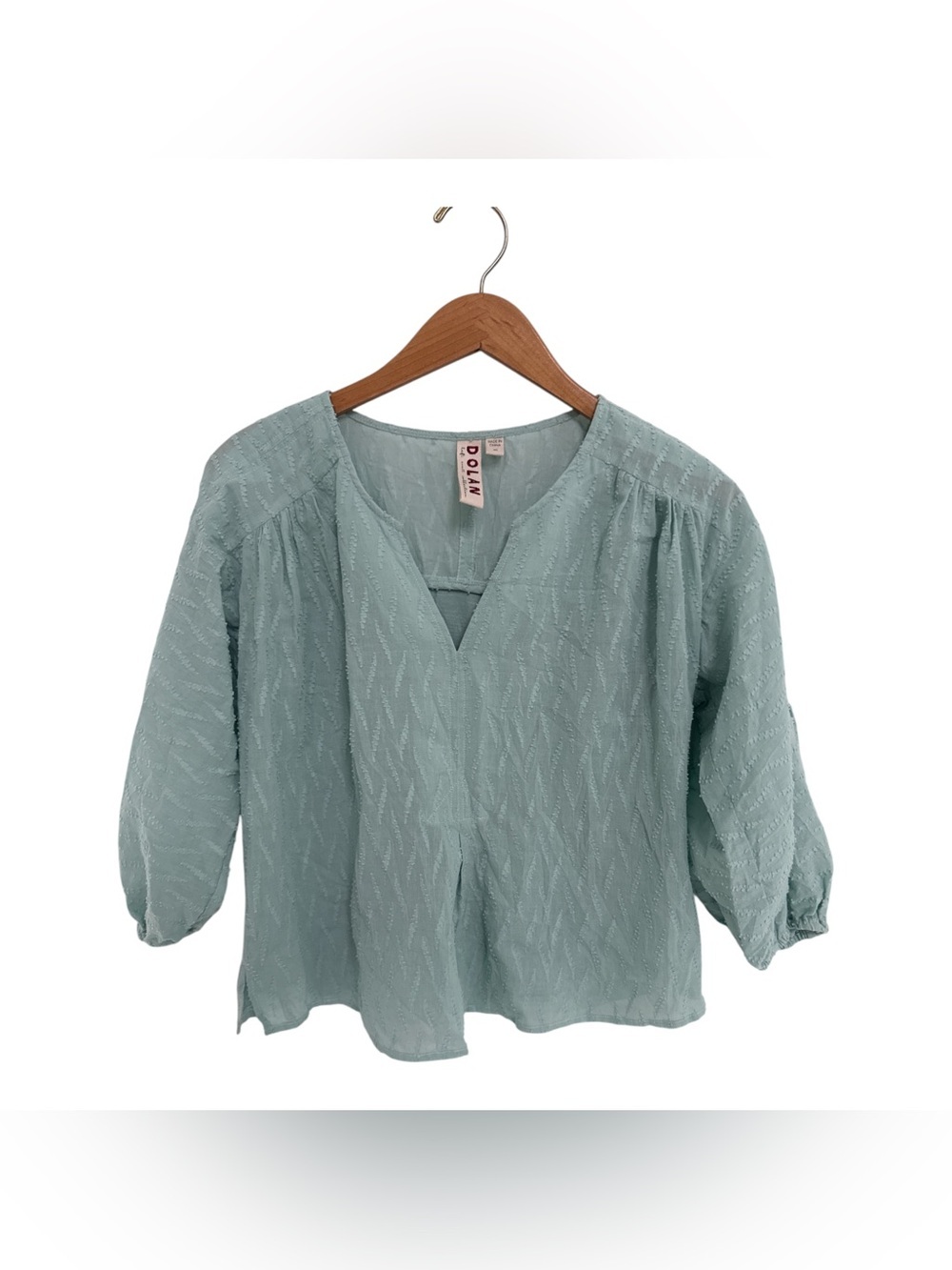 Anthropologie Dolan Blouse Women Mint Green Statement Sleeves